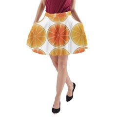 Orange Discs Orange Slices Fruit A-line Pocket Skirt by Amaryn4rt