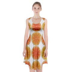 Orange Discs Orange Slices Fruit Racerback Midi Dress