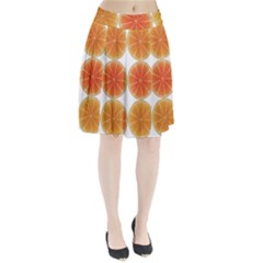 Orange Discs Orange Slices Fruit Pleated Skirt