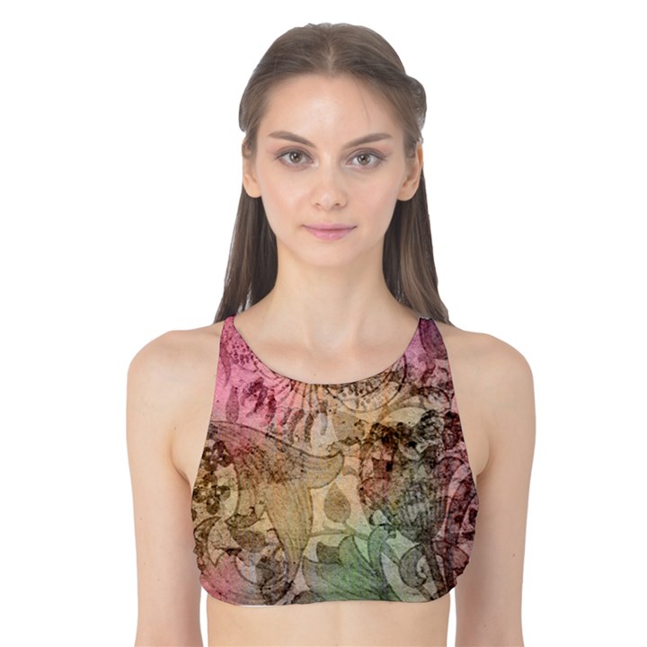 Texture Background Spring Colorful Tank Bikini Top