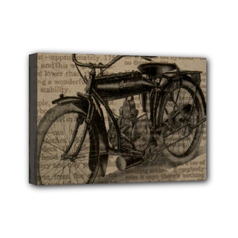 Vintage Collage Motorcycle Indian Mini Canvas 7  X 5  by Amaryn4rt