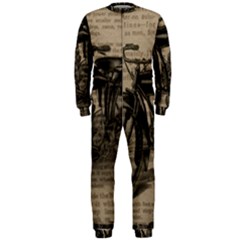 Vintage Collage Motorcycle Indian Onepiece Jumpsuit (men)  by Amaryn4rt