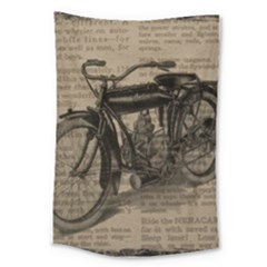 Vintage Collage Motorcycle Indian Large Tapestry by Amaryn4rt