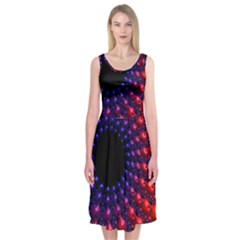 Fractal Mathematics Abstract Midi Sleeveless Dress