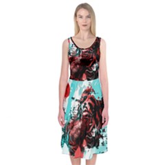 Wallpaper Background Watercolors Midi Sleeveless Dress