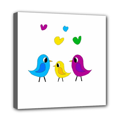 Bird Family Mini Canvas 8  X 8  by Valentinaart