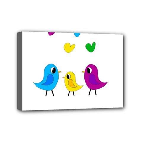 Bird Family Mini Canvas 7  X 5  by Valentinaart