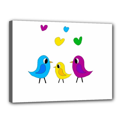 Bird Family Canvas 16  X 12  by Valentinaart