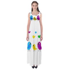 Bird Family Empire Waist Maxi Dress by Valentinaart