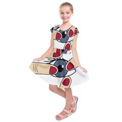 Poke Kids  Short Sleeve Dress by Valentinaart