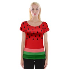 Watermelon  Women s Cap Sleeve Top by Valentinaart