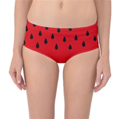 Watermelon  Mid-waist Bikini Bottoms by Valentinaart