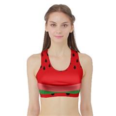 Watermelon  Sports Bra With Border by Valentinaart