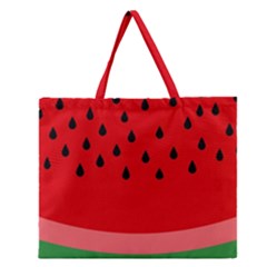 Watermelon  Zipper Large Tote Bag by Valentinaart