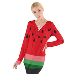 Watermelon  Women s Tie Up Tee by Valentinaart