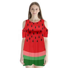 Watermelon  Shoulder Cutout Velvet  One Piece by Valentinaart