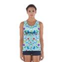 Blue cute birds and flowers  Women s Sport Tank Top  View1