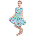 Blue cute birds and flowers  Kids  Short Sleeve Dress View1