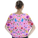 Pink cute birds and flowers pattern Blouse View2