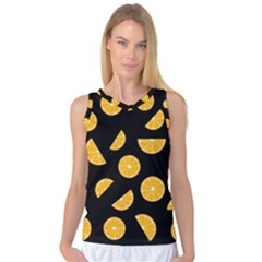 Oranges Pattern - Black Women s Basketball Tank Top by Valentinaart