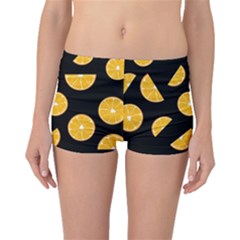 Oranges Pattern - Black Boyleg Bikini Bottoms by Valentinaart