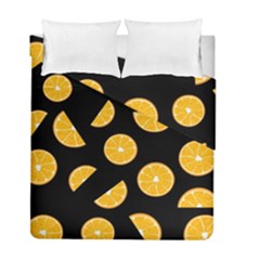 Oranges Pattern - Black Duvet Cover Double Side (full/ Double Size)