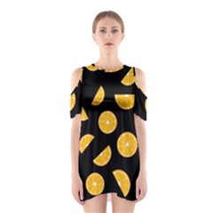 Oranges Pattern - Black Shoulder Cutout One Piece by Valentinaart