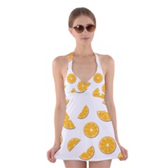 Oranges Halter Swimsuit Dress