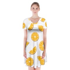 Oranges Short Sleeve V-neck Flare Dress