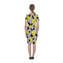 Yellow floral pattern Classic Short Sleeve Midi Dress View2