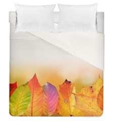 Autumn Leaves Colorful Fall Foliage Duvet Cover Double Side (queen Size)