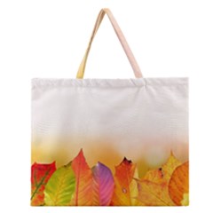 Autumn Leaves Colorful Fall Foliage Zipper Large Tote Bag