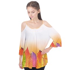 Autumn Leaves Colorful Fall Foliage Flutter Tees