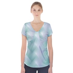 Background Bubblechema Perforation Short Sleeve Front Detail Top by Amaryn4rt