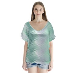 Background Bubblechema Perforation Flutter Sleeve Top