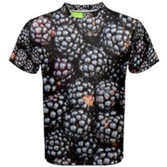 Blackberries Background Black Dark Men s Cotton Tee by Amaryn4rt