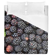 Blackberries Background Black Dark Duvet Cover (queen Size)