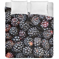 Blackberries Background Black Dark Duvet Cover Double Side (california King Size)