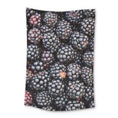 Blackberries Background Black Dark Small Tapestry