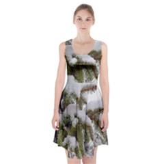 Brad Snow Winter White Green Racerback Midi Dress by Amaryn4rt