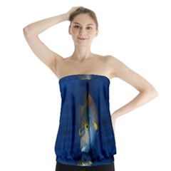 Fish Blue Animal Water Nature Strapless Top by Amaryn4rt