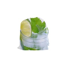 Cold Drink Lime Drink Cocktail Drawstring Pouches (small)  by Amaryn4rt