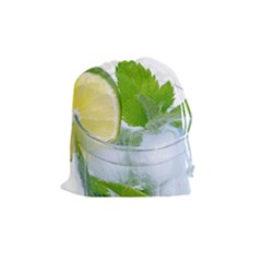 Cold Drink Lime Drink Cocktail Drawstring Pouches (medium)  by Amaryn4rt