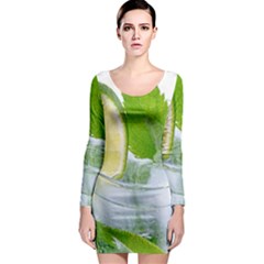 Cold Drink Lime Drink Cocktail Long Sleeve Bodycon Dress by Amaryn4rt