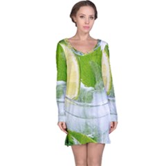 Cold Drink Lime Drink Cocktail Long Sleeve Nightdress by Amaryn4rt