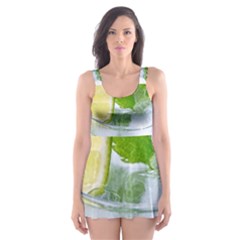 Cold Drink Lime Drink Cocktail Skater Dress Swimsuit by Amaryn4rt