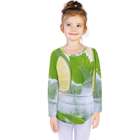 Cold Drink Lime Drink Cocktail Kids  Long Sleeve Tee by Amaryn4rt