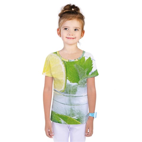 Cold Drink Lime Drink Cocktail Kids  One Piece Tee by Amaryn4rt