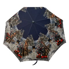 Christmas Landscape Folding Umbrellas by Amaryn4rt