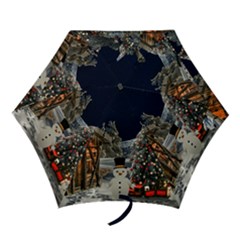 Christmas Landscape Mini Folding Umbrellas by Amaryn4rt